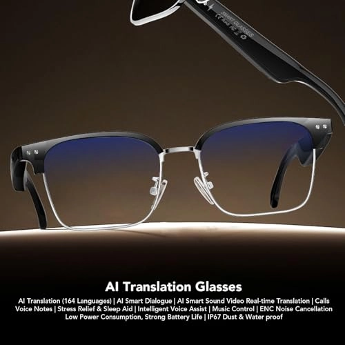 Video Glasses - Black Frame Clear Lens 150mAh