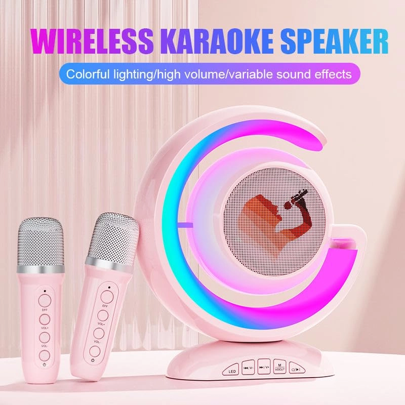 Portable Karaoke Machine - 2 Wireless Microphones
