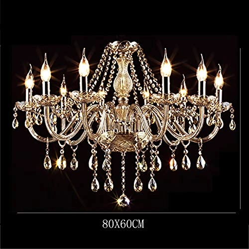 Crystal Chandelier - 10 head Cognac E14