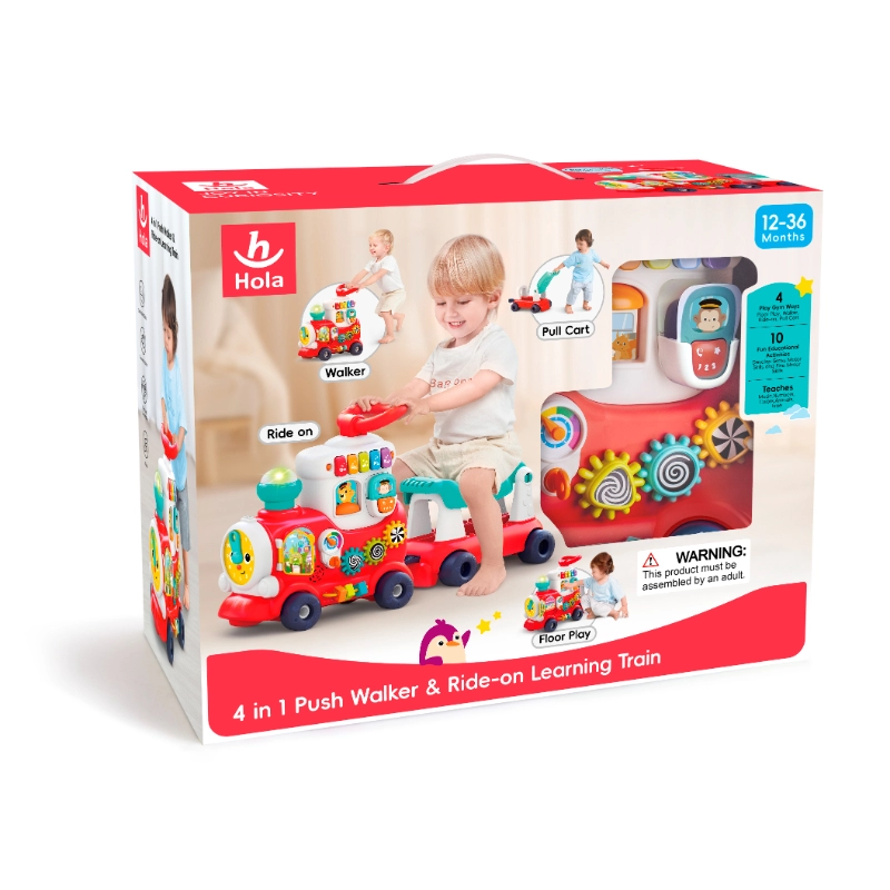 Push Walker And Ride On Learning Train - 12 months+ Multi Colour