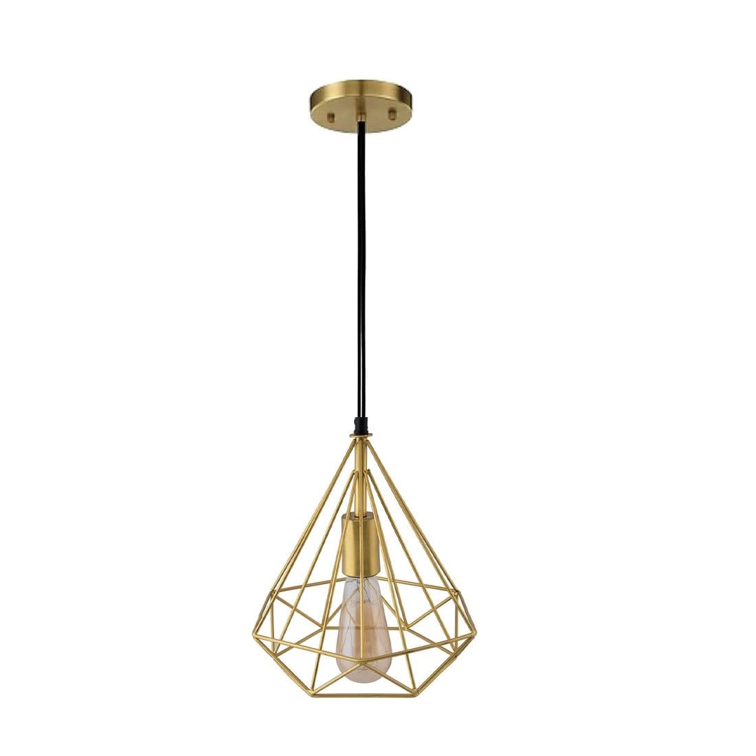 Jensi Lights Designer Single Pendent Hanging Chandelier - Golden Without Bulb