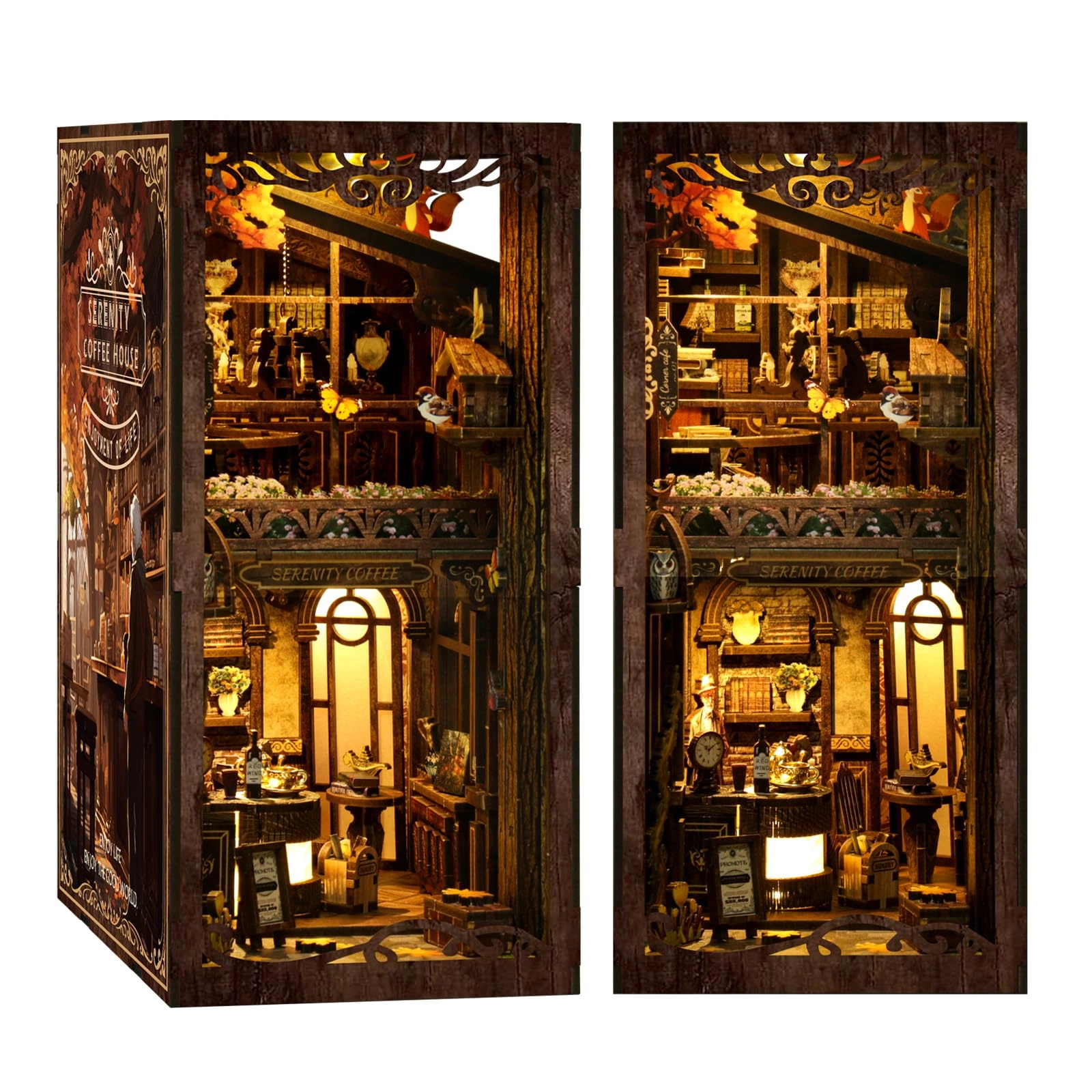 GuKKK Book Nook Kit - Insertable Dust Protection Plate Miniature Dollhouses