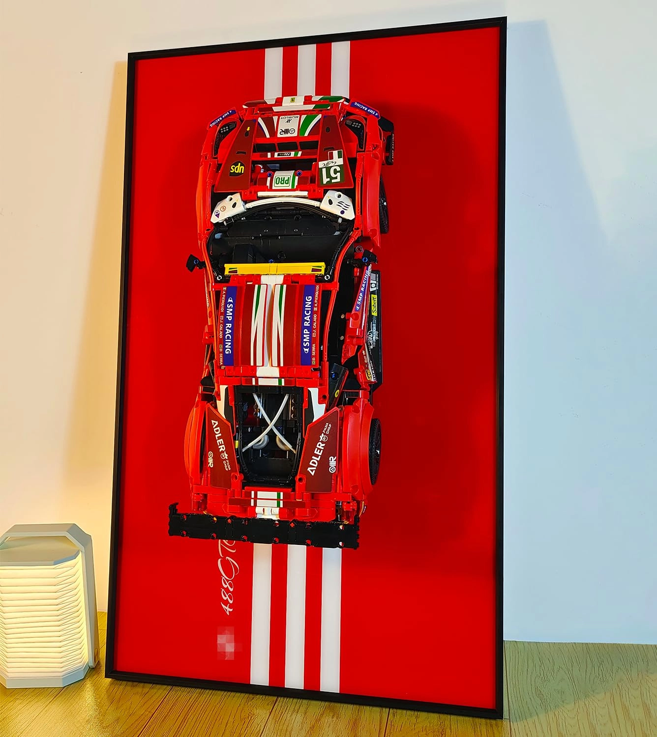 iCUANUTY Display Wallboard for LEGO Technic Ferrari 488 GTE 42125 - Aluminium