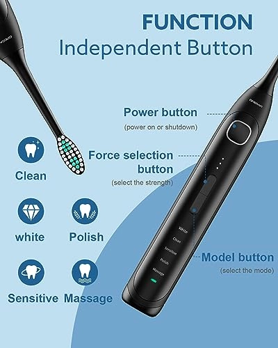 Electric Toothbrush - Rechargeable Sonic 5 Modes