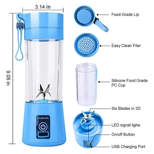 USB Portable Juicer Cup Blender - 380 Milliliters