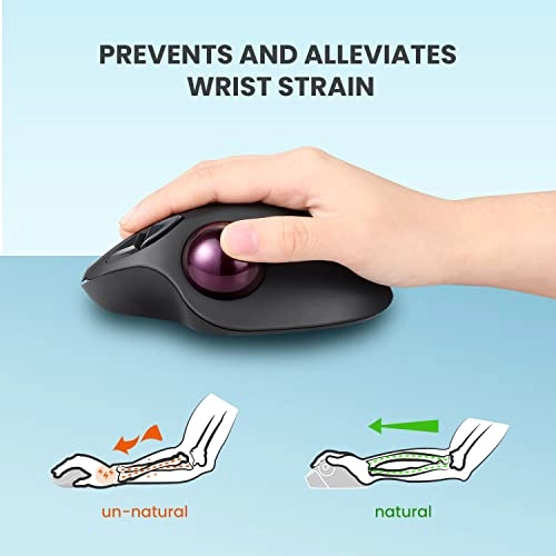 PERIMICE-720 Ergonomic Trackball Mouse - Wireless