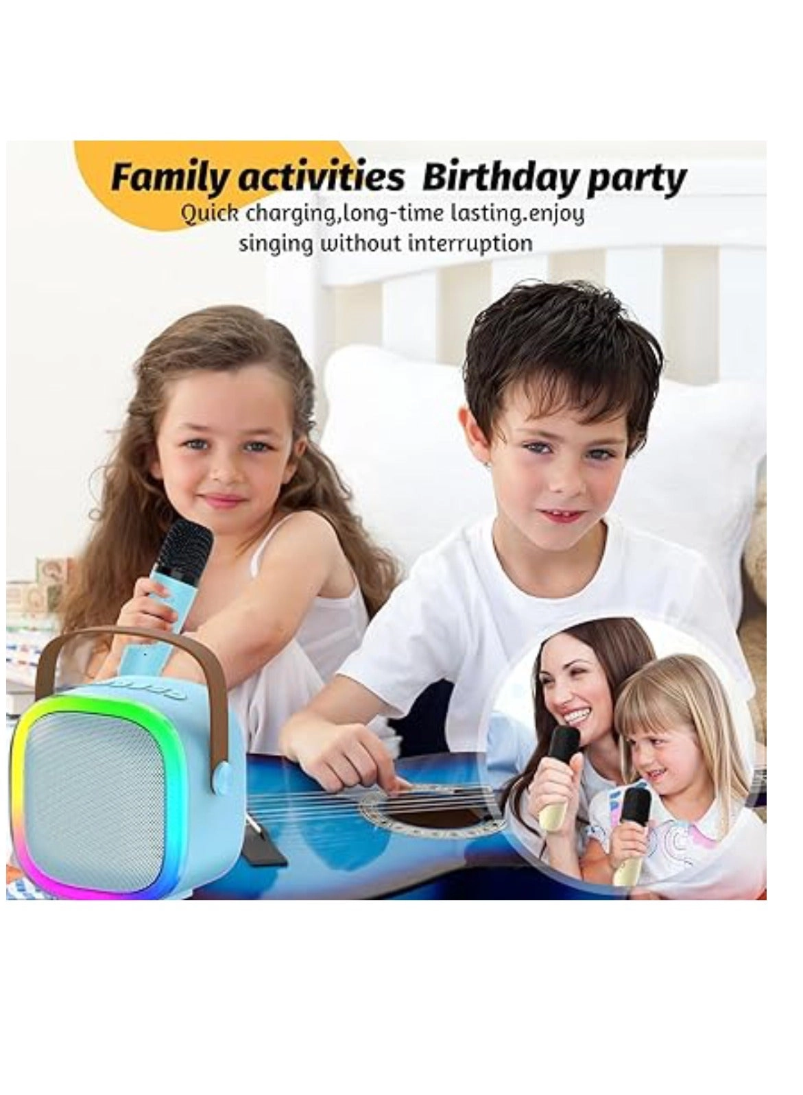 Mini Karaoke Machine - two wireless microphones