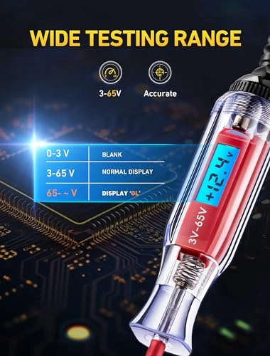 Digital LCD Circuit Tester - 3-48V alligator clip
