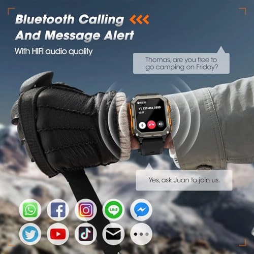 Military Smart Watch - 128 MB 10 ATM Waterproof