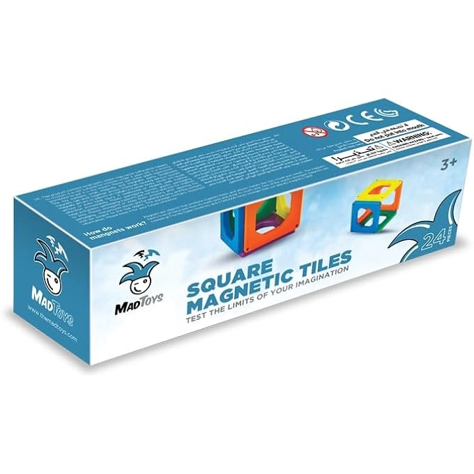 MAGNETIC SQUARE SHAPED TILES - MULTICOLOURED