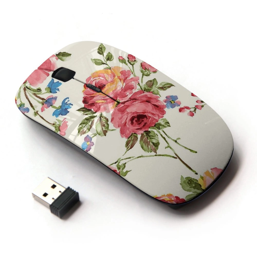 Flower Floral Ergonomic Mouse with Nano Receiver - Wireless