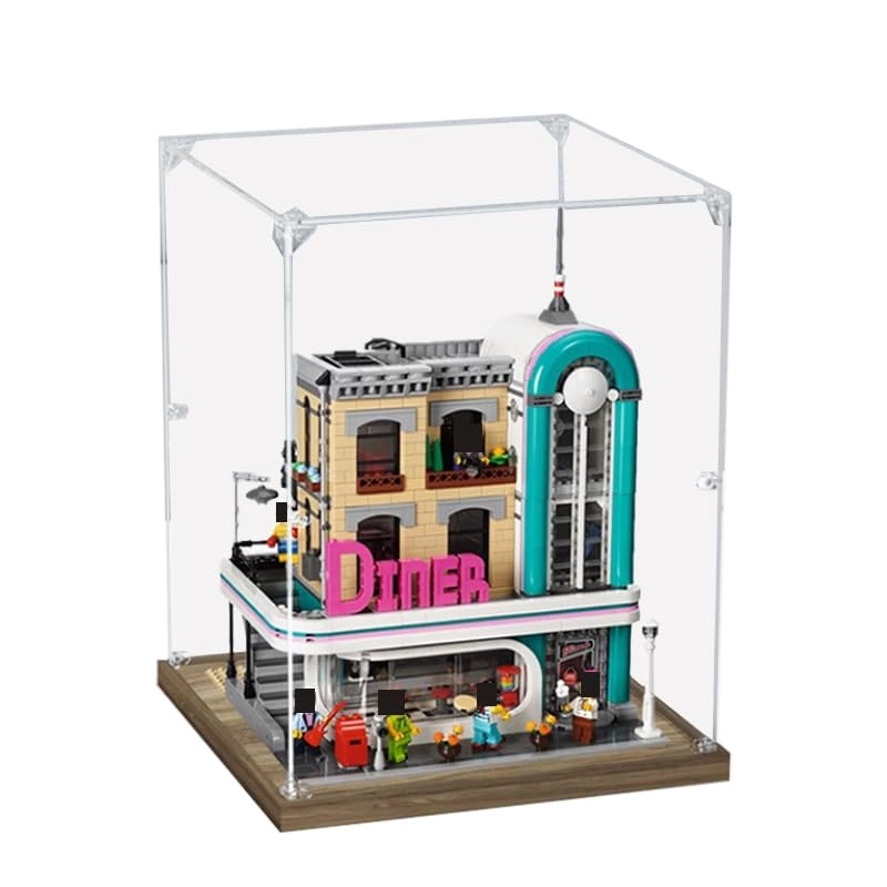 HCAEIOFJ Display Case (10260) - Clear Acrylic Wood Bottom