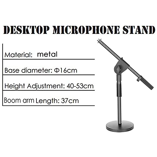 Adjustable Desktop Microphone Stand - 15.75-20.87 inches Boom Arm