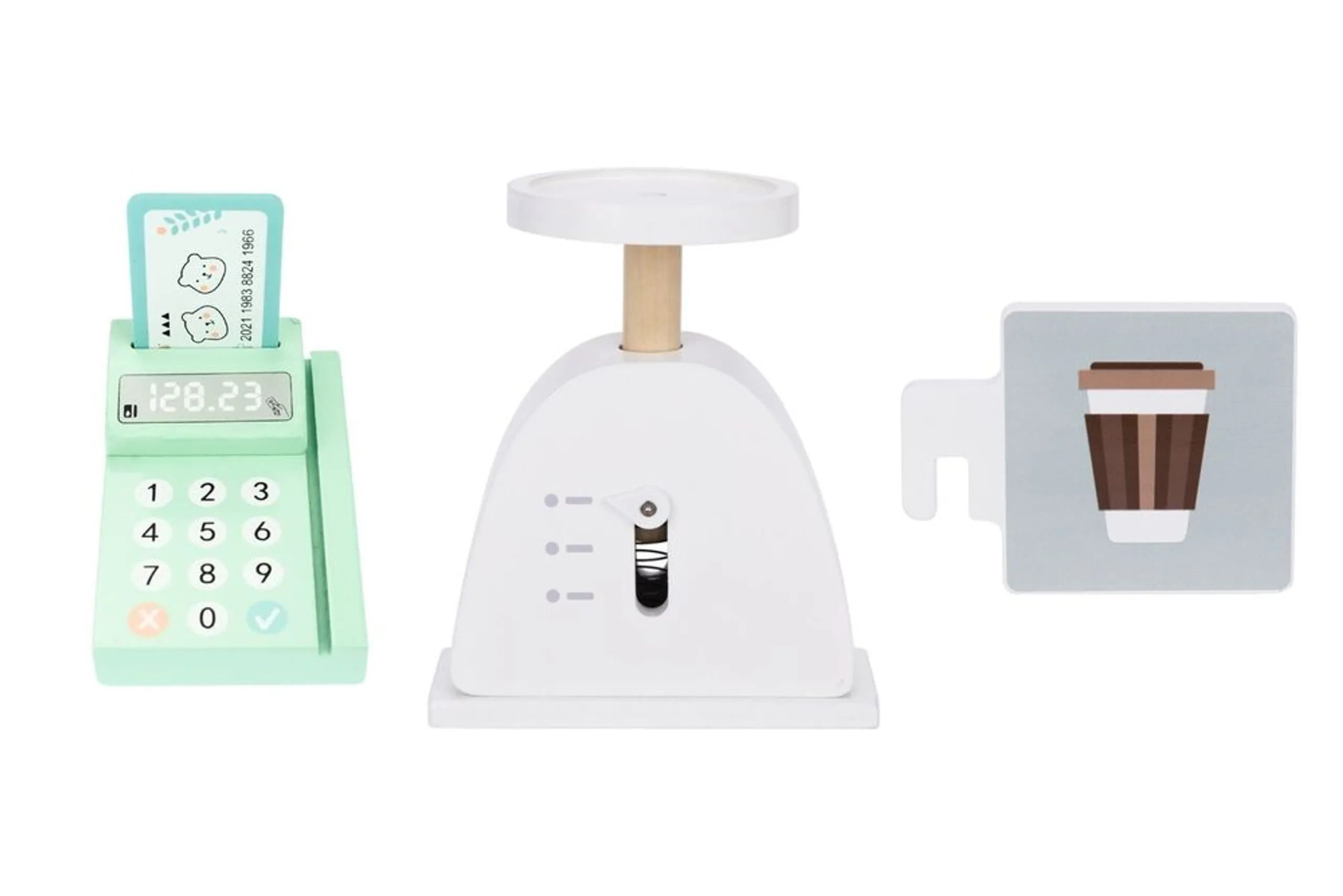 Tooky Toy Wooden Grocery Store Pretend Playset - over 50 pcs (46169695-TJ427)