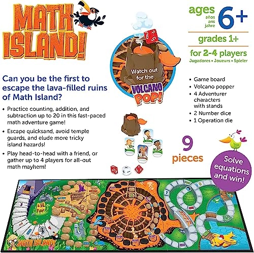 Math Island Addition & Subtraction Game - 6+ 8 pieces