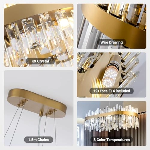 Crystal Chandelier - 2700K 4500K 6000K