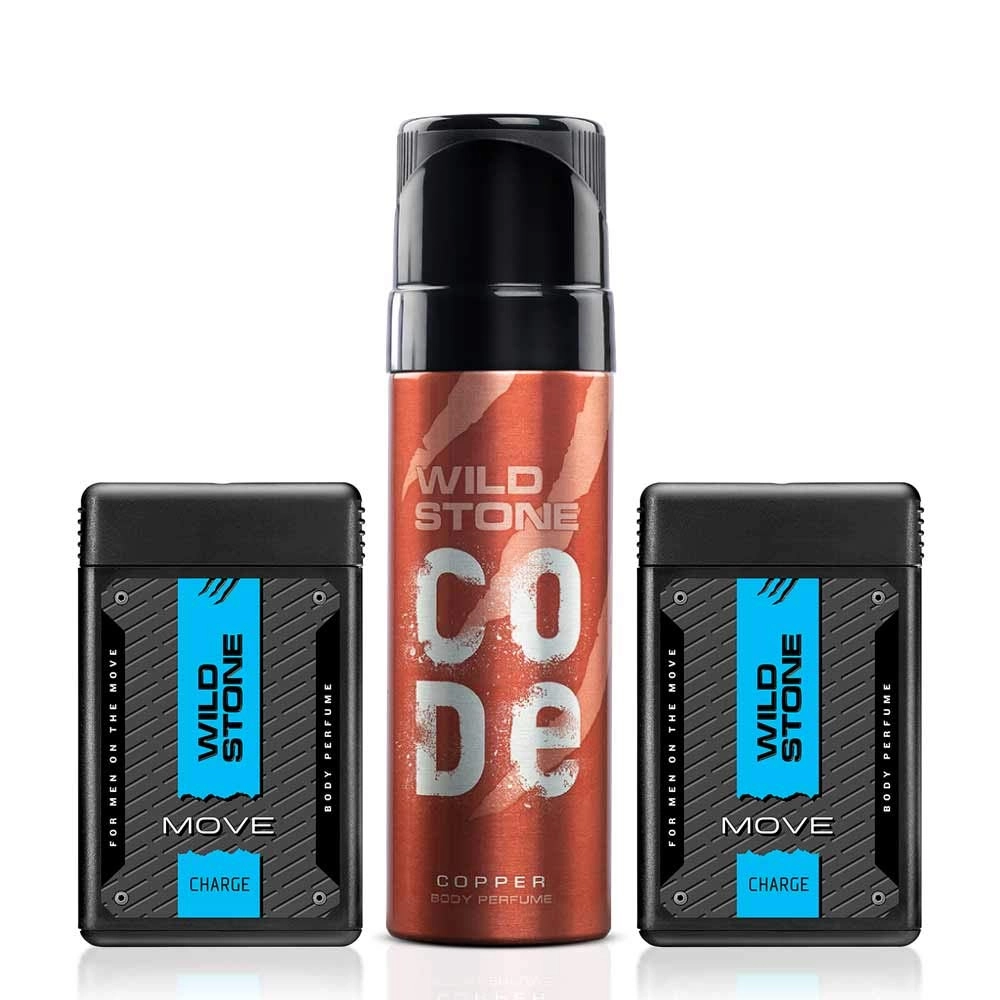WILD STONE CODE Charge Pocket Perfume - 18ml + Copper Body Perfume - 120ml