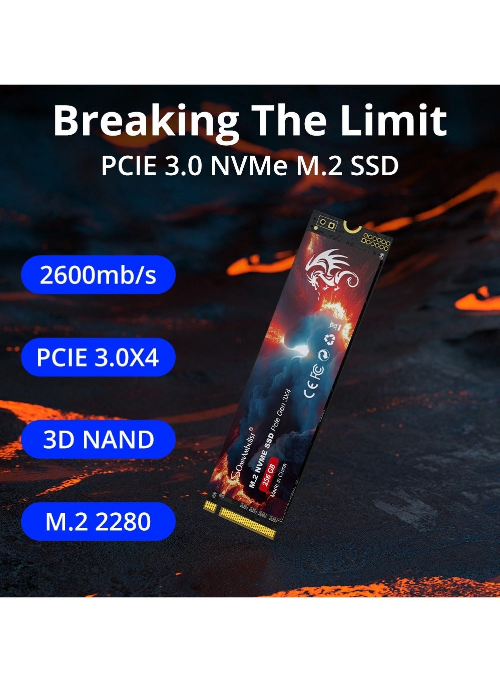 M.2 NVME PCIe 3.0 SSD - 256GB 2280