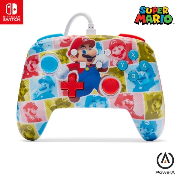 PowerA Nintendo Switch Enhanced Wired Controller Mario Hero Reel