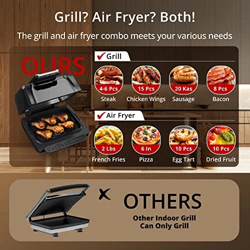 Indoor Grill Air Fryer Combo - 4Qt