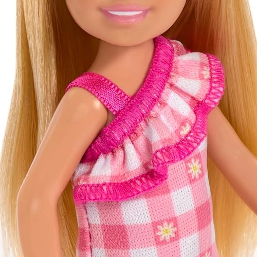 Chelsea Small Doll - 6-inch Blonde Hair Blue Eyes Pink Checked Dress
