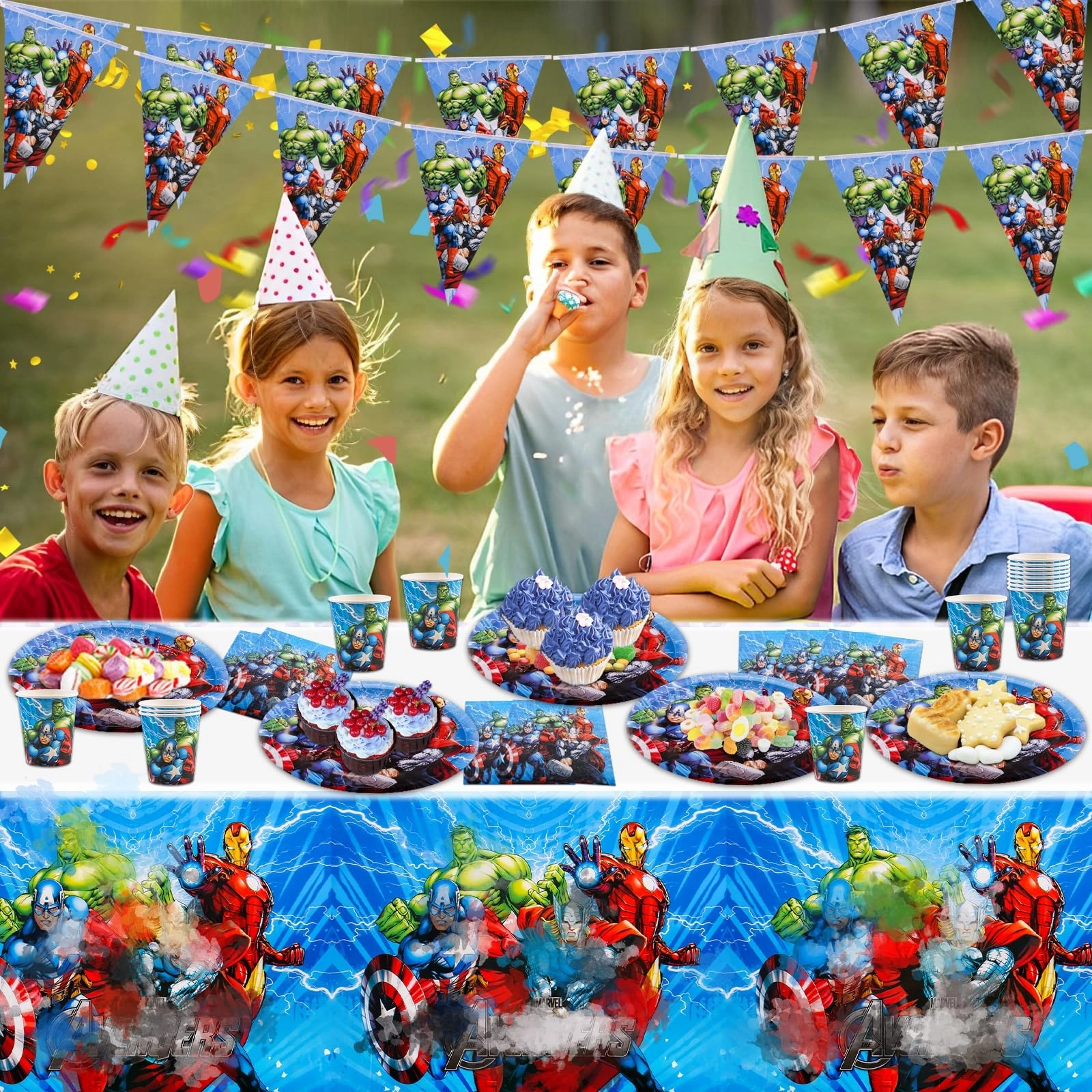 Superhero Party Tableware Set - 42 Pcs Birthday