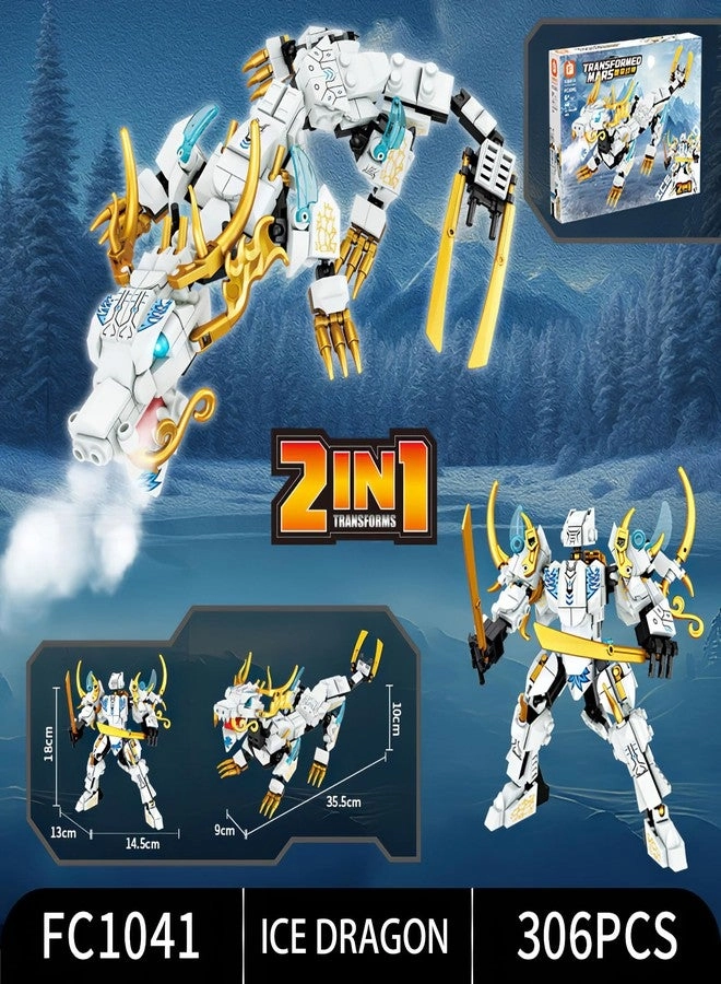 Transformer Toys - 2 in 1 Transforming Ninja Mech Dragon Warrior (1222 Pieces)