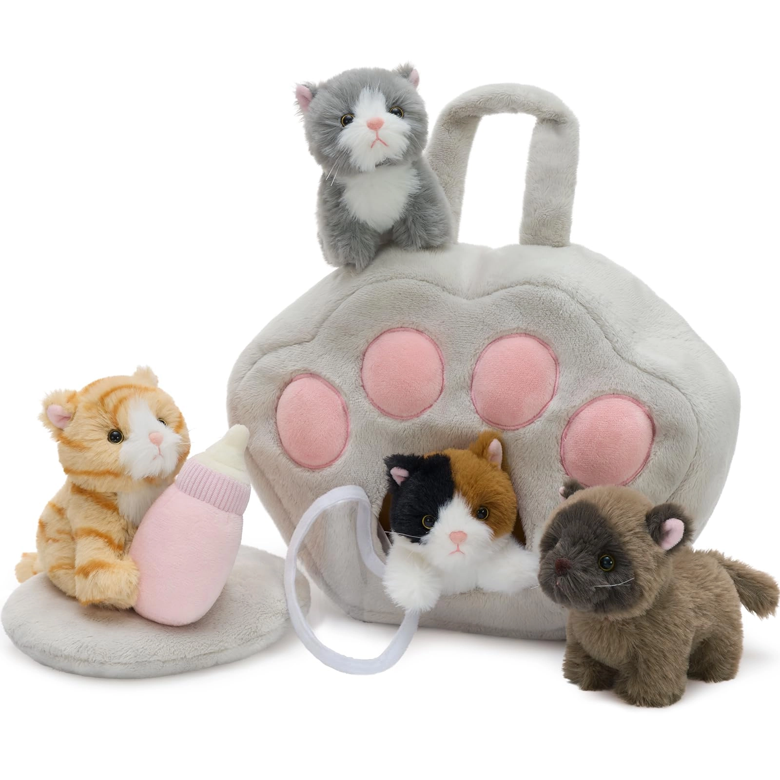 tezituor Cat 7Pcs Cat Stuffed Animal Set 12 cm Plush