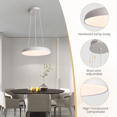 Round LED Chandelier - 3000K–6000K Dimmable
