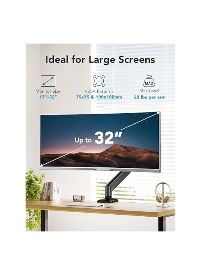 Monitor Mount Arm - Single 20 to 32 inches 75x75mm and 100x100mm