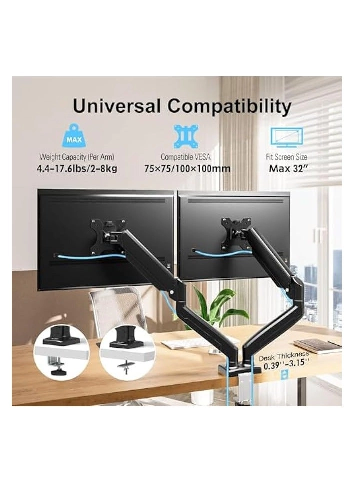 Dual Monitor Mount - 2 Monitors 32 inches 75mm or 100mm