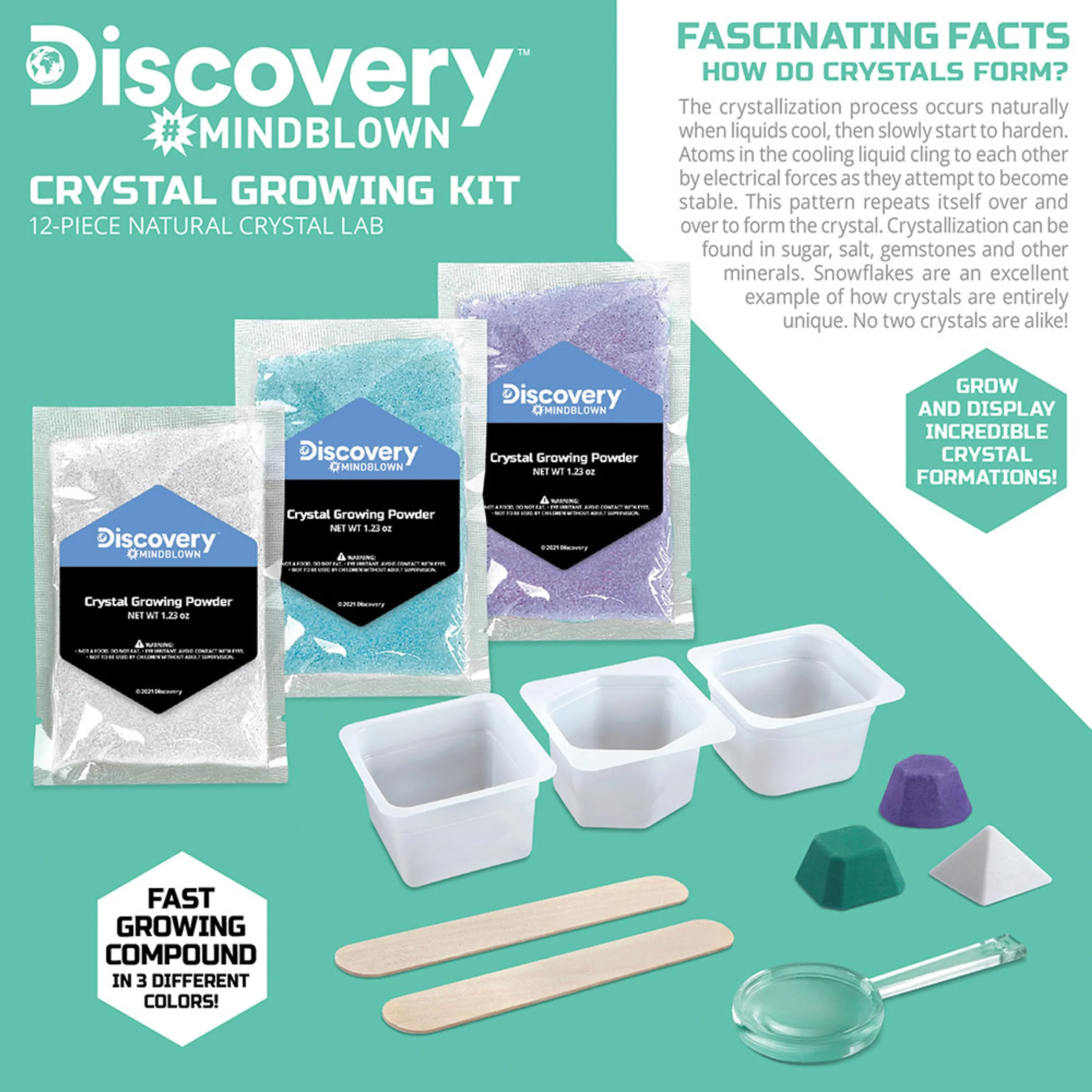 Mindblown Lab Crystal Growing Kit Geology - 8 years+ 12 pieces