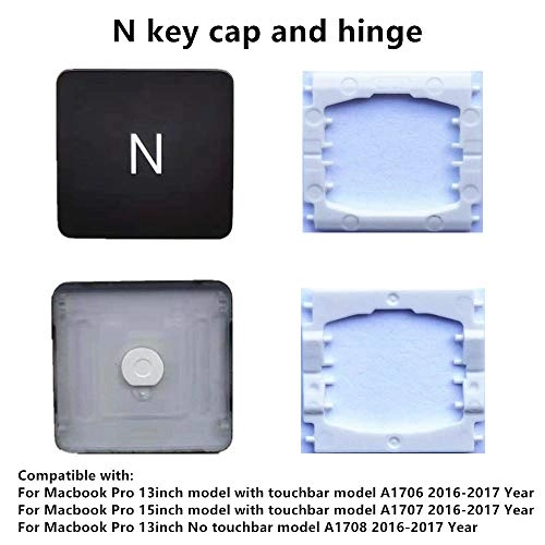 N Key Cap and Hinge - MacBook Pro A1706 A1707 A1708 black