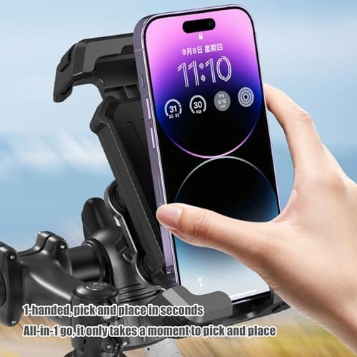 Phone Holder For Motorcycle Handlebar - Anti-Shake 18-34 mm 4.7-7-inch