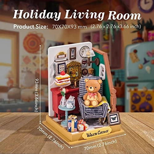 DIY Miniature Dollhouse Kit - Holiday Living Room