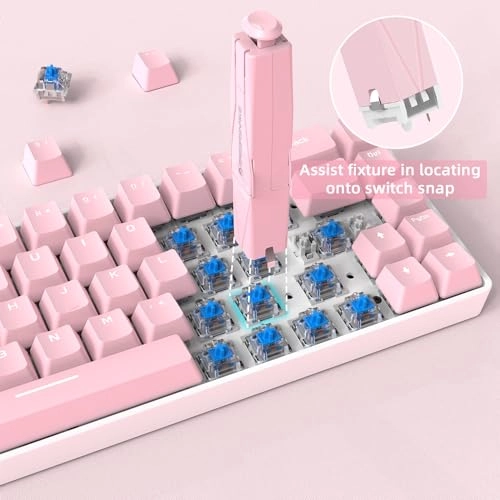 2-in-1 Keycap Switch Puller - 304 Stainless Steel Blue