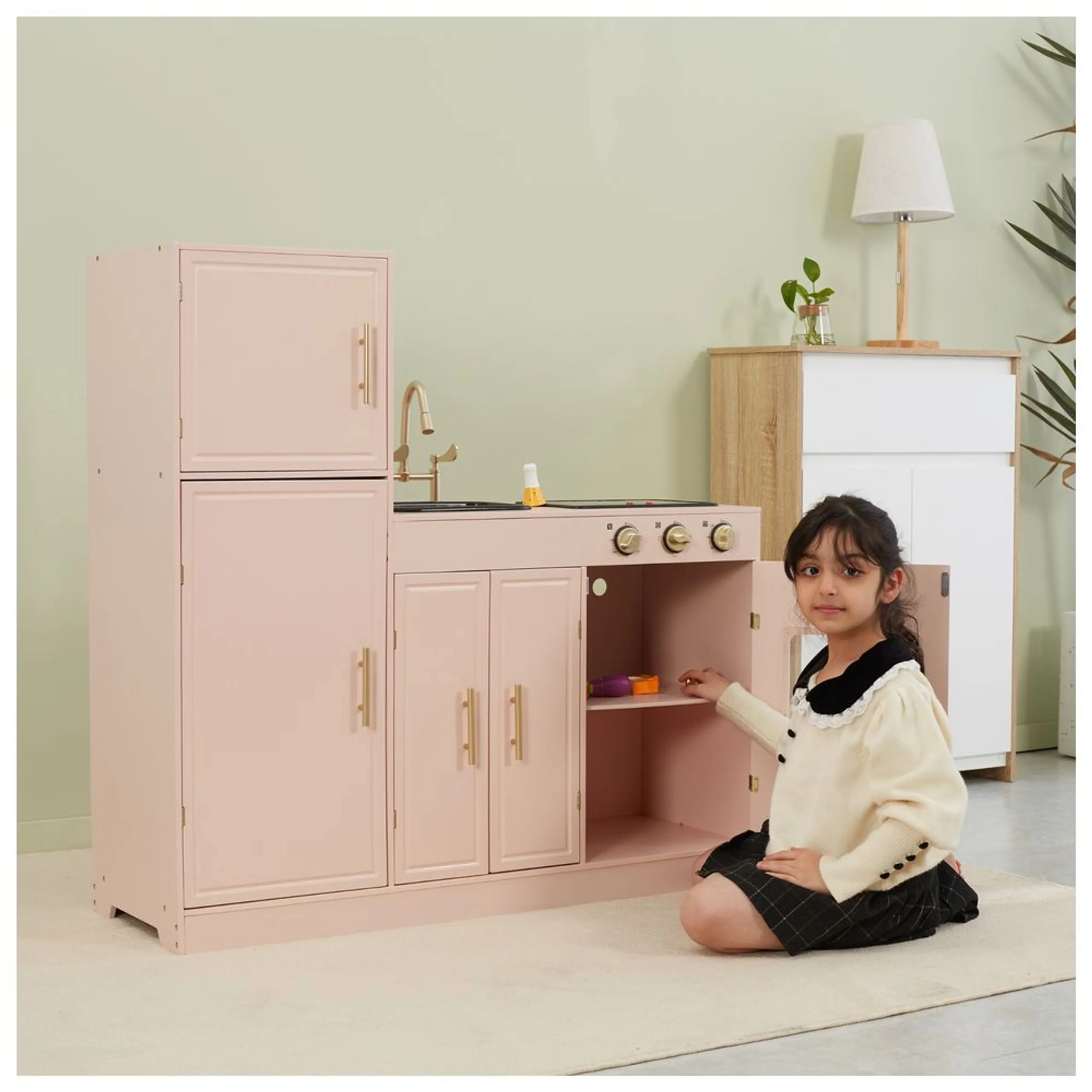 Scandinavian Wooden Play Kitchen (PCG-44073)