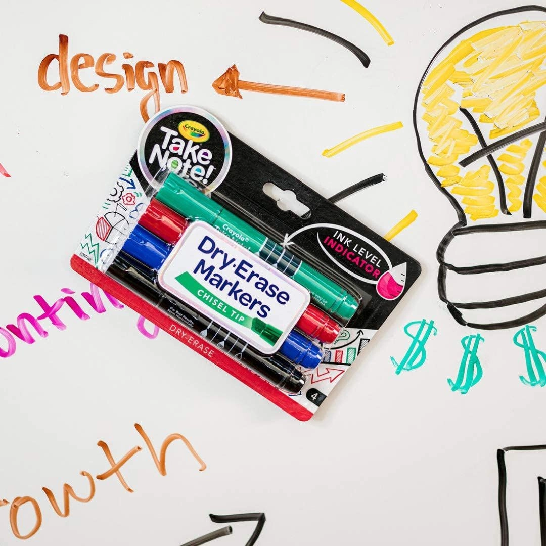 Take Note Dry Erase Markers - Multi Colour Chisel Tip