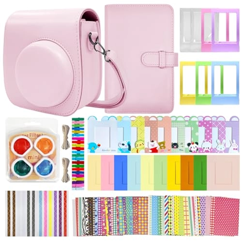 Camera Accessories Compatible with Instax Mini 12 / Mini 11 / Mini 9 - Leather Camera Bag Photo Album Bundle