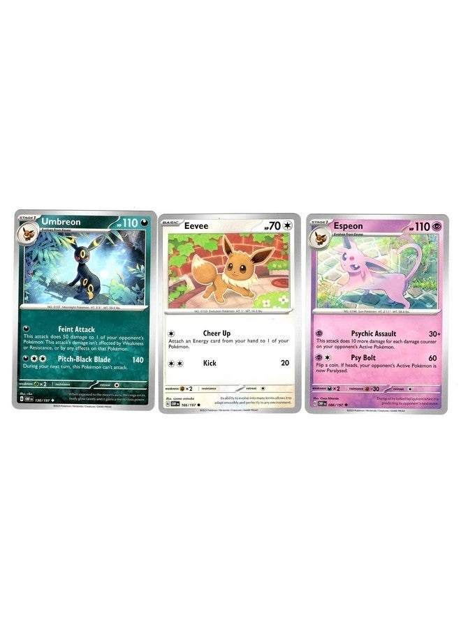 Pokémon Umbreon Espeon Eevee - Obsidian Flames 086/197-130/197 3pcs