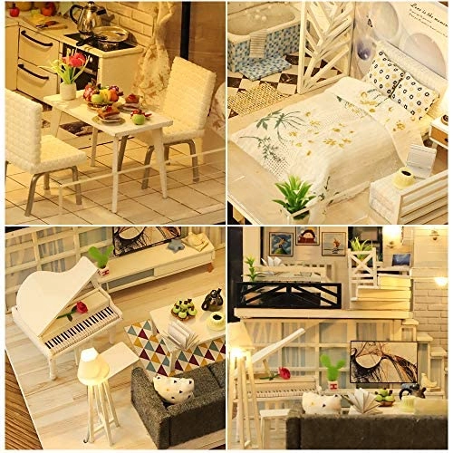 DIY Miniature Dollhouse Kit - 3D Wooden LED Light