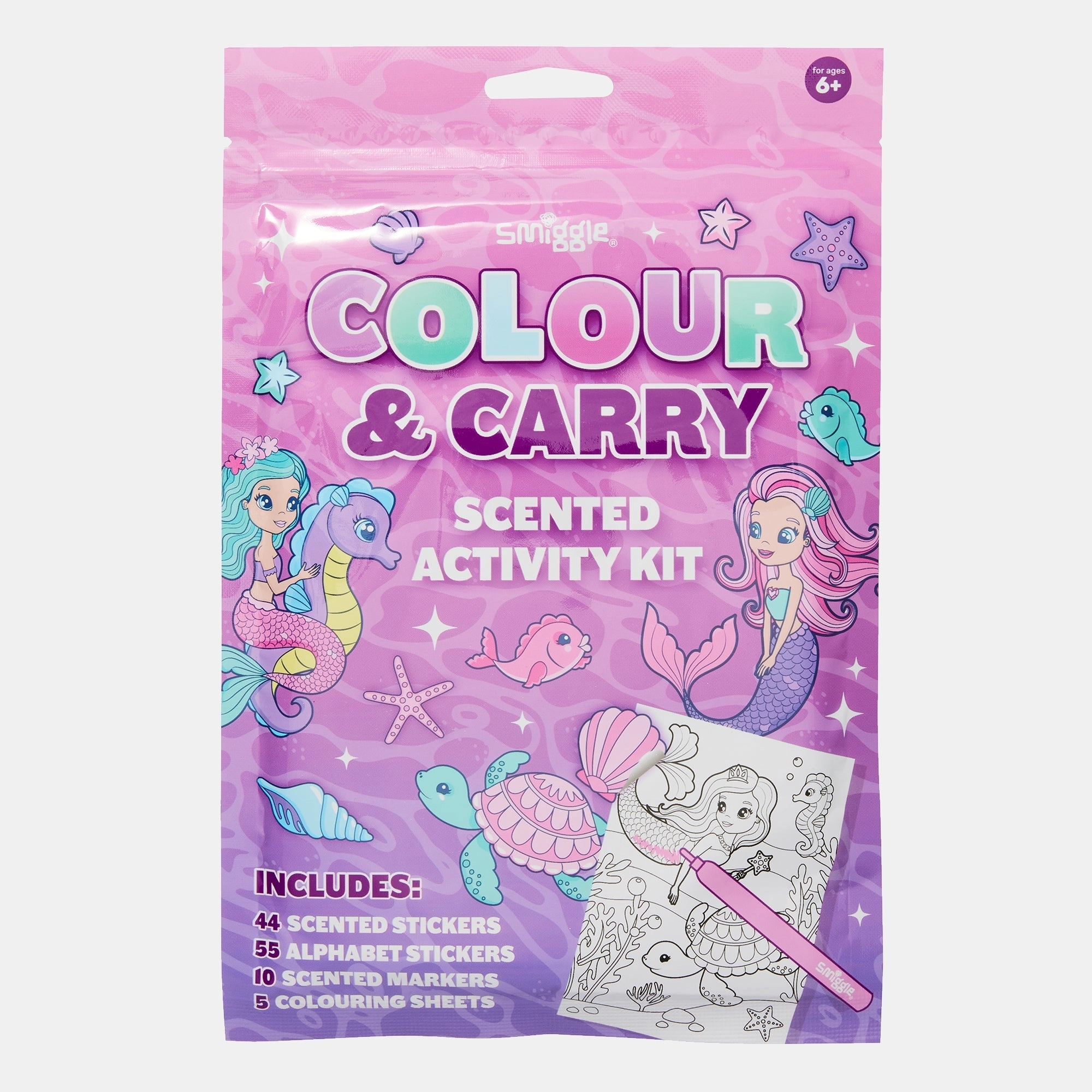 Smiggle Mini Colour & Carry Scented Activity Kit - 6-12 years