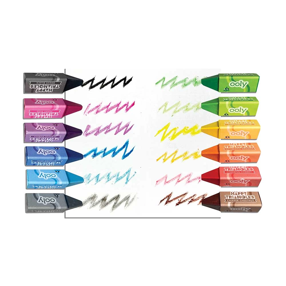 Happy Triangles Jumbo Crayons - Pack of 12