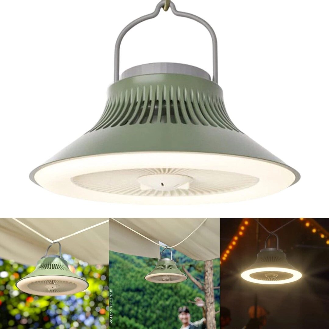 Multifunction Rechargeable Camping Fan with LED Light