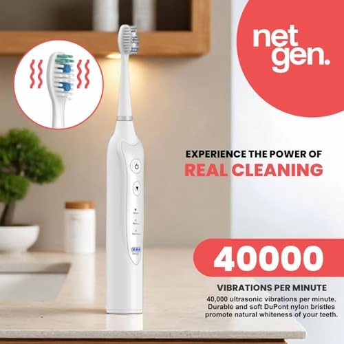 Sonic Toothbrush - 3 Brushing Modes 5 Replacement Heads Inductive Charging