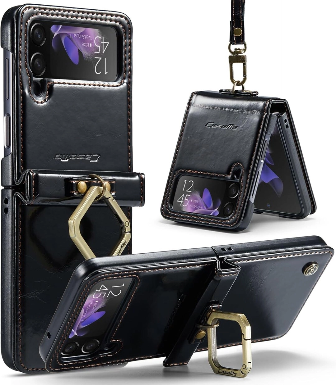 AMANI TRADING FZE UAQ UAE Galaxy Z Flip 4 Fold Retro Cover Case - Leather for Samsung Galaxy Z Flip 4