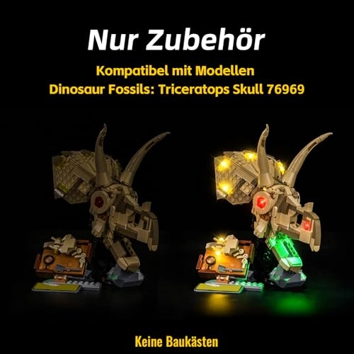 LED Light Set for LEGO Dinosaur Fossils Triceratops Skull 76969 - Copper