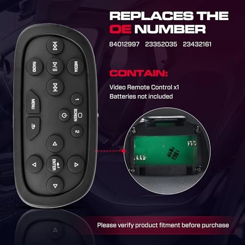 84012997 Rear Overhead Consoles DVD Entertainment Remote Control - Chevrolet GMC Cadillac Buick