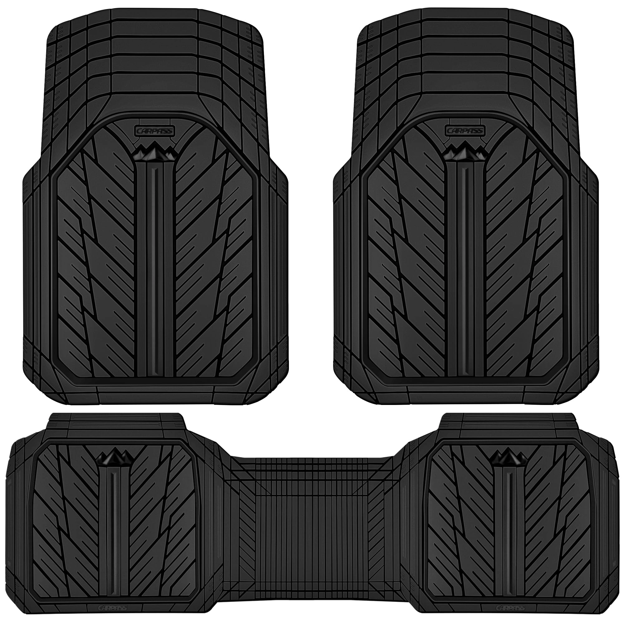 Rubber Floor Mats - All Weather Trim-to-Fit 3-Piece