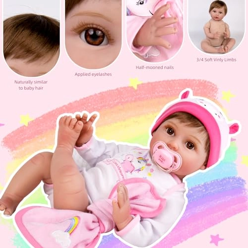 Reborn Baby Doll - 18 inches Vinyl Ages 3+